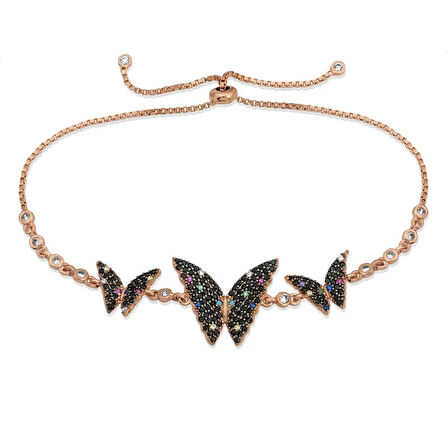 Supertrend Gümüş Rose Kelebek Asansör Bileklik