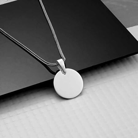 Supertrend Gümüş Yuvarlak Plaka Kolye