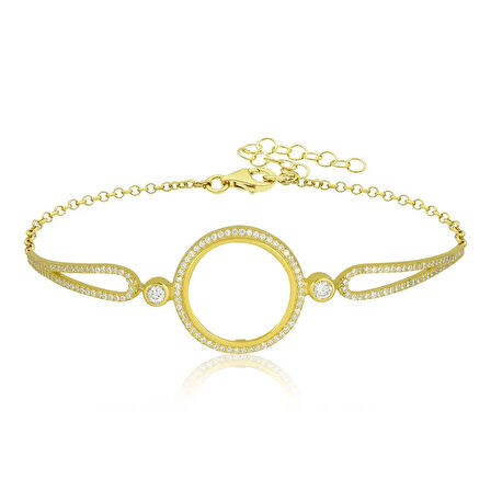 Supertrend Gümüş Çeyrek Takılabilen Altın Kaplama Kadın Bileklik