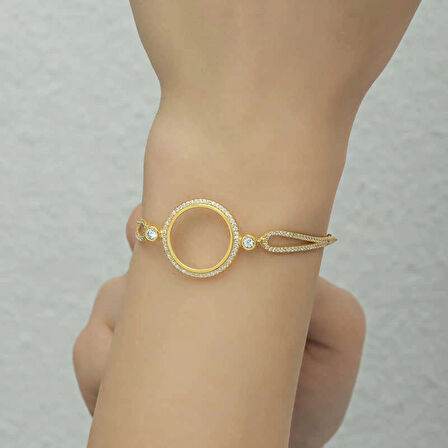 Supertrend Gümüş Çeyrek Takılabilen Altın Kaplama Kadın Bileklik