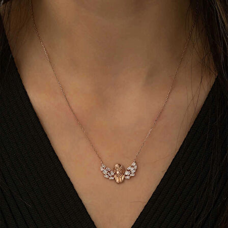 Supertrend Gümüş Rose Kanatlı Melek Kolye