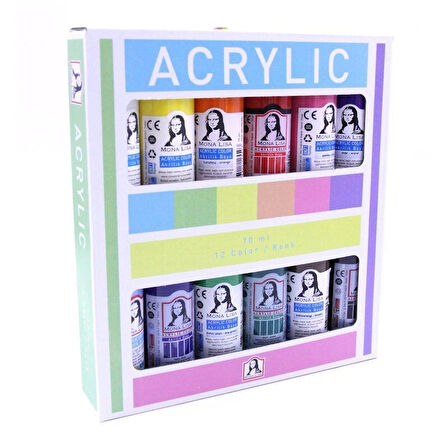 Supertrend Mona Lisa Akrilik Boya Seti 12 Renk x 70 ml. (Bulut Mavi)