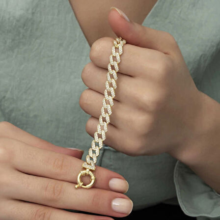 Supertrend Gümüş Gold Taşlı Gurmet Kadın Bileklik