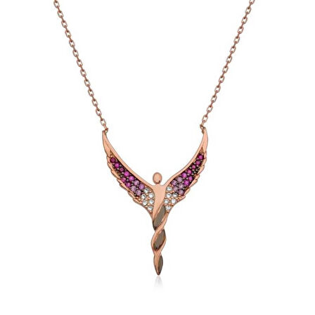 Supertrend Gümüş Rose Kanatlı Melek Kadın Kolye