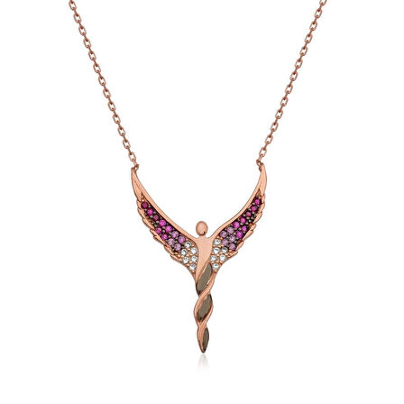 Supertrend Gümüş Rose Kanatlı Melek Kadın Kolye