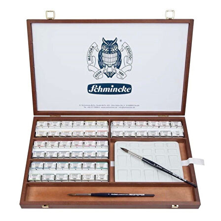 Supertrend Horadam Aquarell Taş Tablet Sulu Boya Seti Tam Tablet 48 Renk Ahşap Kutu