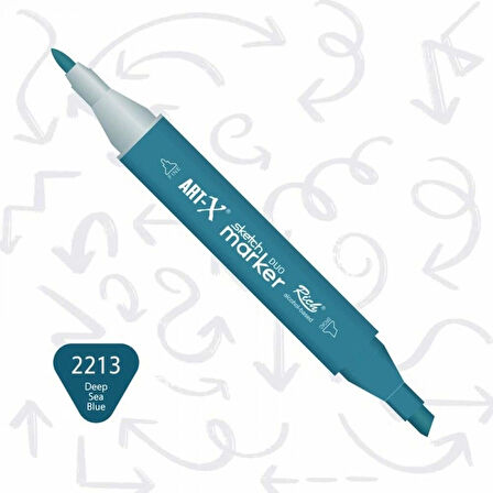Supertrend Supertrend Sketch Marker Duo Çift Uçlu Marker Kalem 2213 Deep Sea Blue
