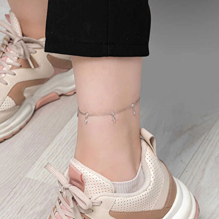 Supertrend Gümüş Damla Zirkon Taşlı Halhal