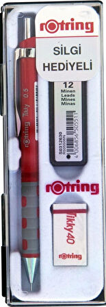 Supertrend Tikky Versatil Kalem + Min + Silgi Okul Seti 0.5 mm KIRMIZI