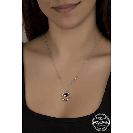 Supertrend Swa Crystal Taşlı Halka Gümüş Kadın Kolye