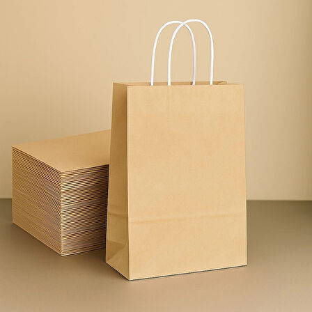 Supertrend Kraft Çanta Naturel Küçük Boy 18x24cm 25li