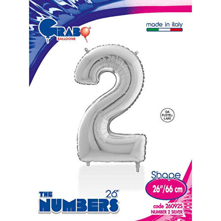 2 Rakam Supertrend Gümüş Folyo Balon 26"