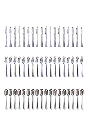 Supertrend 54 Parça Metal Görünümlü Plastik Çatal Bıçak Kaşık Set