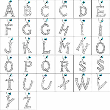 Supertrend Gümüş Nazar Rodyum H Harfi Kadın Kolye