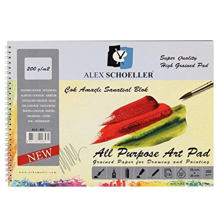 Supertrend Çok Amaçlı Sanatsal Resim ve Eskiz Çizim Defteri 200 gr. 25x35 cm. 15 yp.