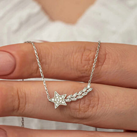 Supertrend Gümüş Kayan Yıldız Kadın Kolye