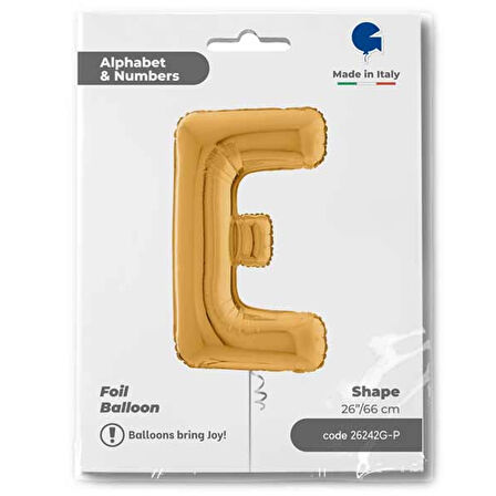 E Harf Supertrend Altın Folyo Balon 26"