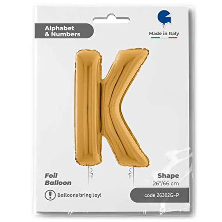 K Harf Supertrend Altın Folyo Balon 26"