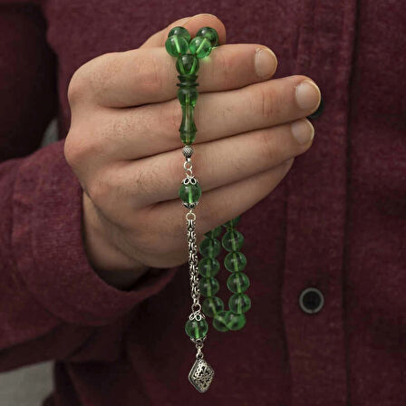 Supertrend ​gümüş Püskül Yeşil Küre Ateş Kehribar Tesbih