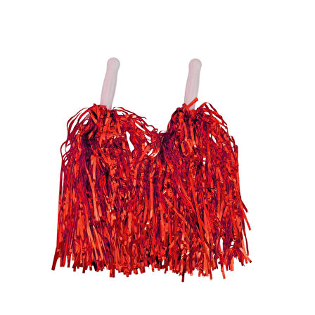 Kırmızı Metalize Gösteri Ponponu