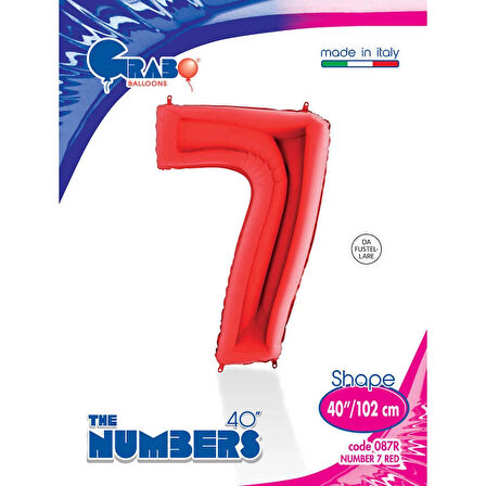 7 Rakam Supertrend Kırmızı Folyo Balon 40"