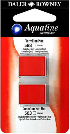 Supertrend Aquafine 1/2 Tablet Sulu Boya 2'li Set VERMILION HUE / CADMIUM RED HUE