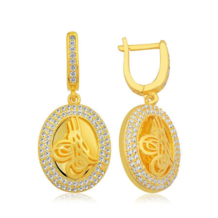 Supertrend Gümüş Tuğralı Oval Kadın Küpe