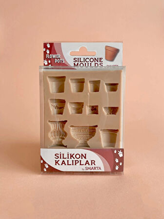 Supertrend Silicone Moulds Silikon Epoksi ve Polimer Kil Kalıbı FLOWER POTS