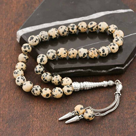 Supertrend ​doğaltaş Metal Püsküllü Dalmaçyalı Jasper Taşı Tesbih