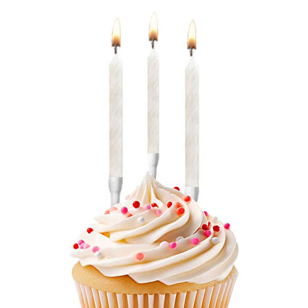 İnci Beyaz Burgu Doğum Günü Mumu