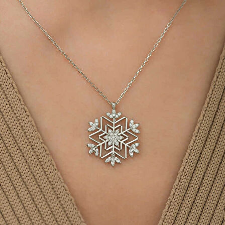 Supertrend Gümüş Kar Tanesi Kolye