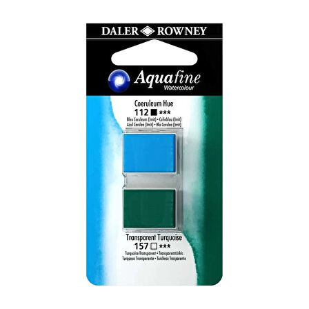 Supertrend Aquafine 1/2 Tablet Sulu Boya 2'li Set COERULEUM BLUE HUE / TRANSPARENT TURQUOISE