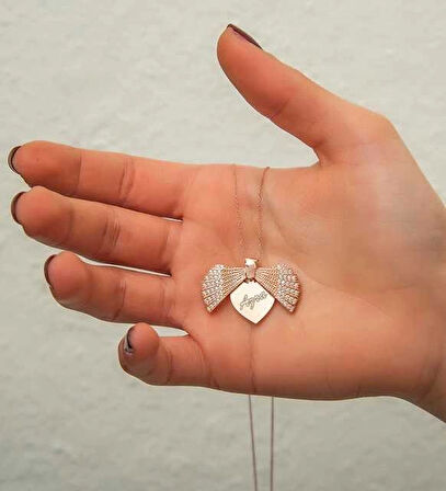 Supertrend Gümüş Rose Kişiye Özel İstiridye Kadın Kolye