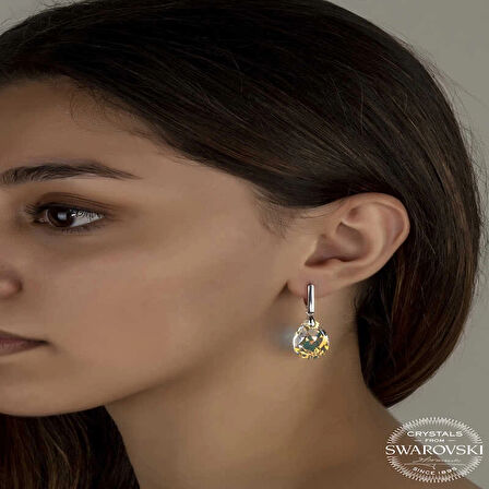 Supertrend Swa Crystal Taşlı Gümüş Damla Sallantılı Kadın Küpe