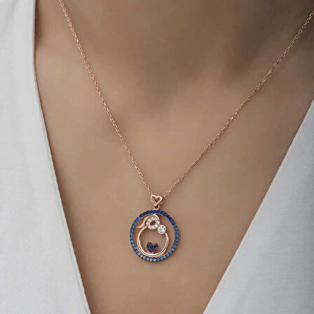 Supertrend Gümüş Rose Anne Ve Bebek Sevgisi Kadın Kolye