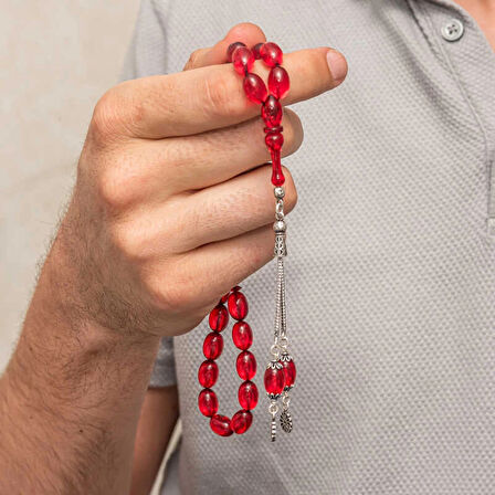 Supertrend Gümüş Kırmızı Ateş Kehribar Tesbih