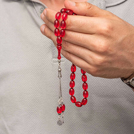 Supertrend Gümüş Kırmızı Ateş Kehribar Tesbih