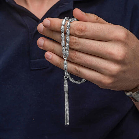 Supertrend Gümüş Arpa Kesim Erkek Tesbih