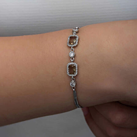 Supertrend ​gümüş Kare Zultanit Taşlı Kadın Bileklik