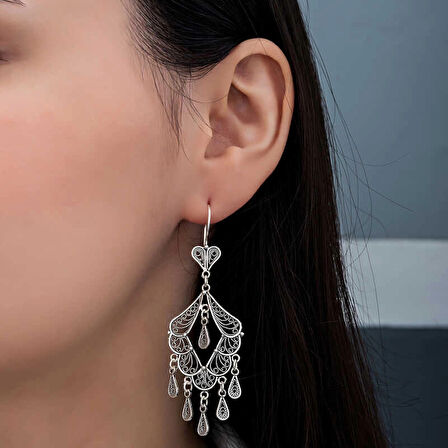 Supertrend Gümüş Telkari Sallantılı Kadın Küpe