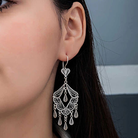 Supertrend Gümüş Telkari Sallantılı Kadın Küpe