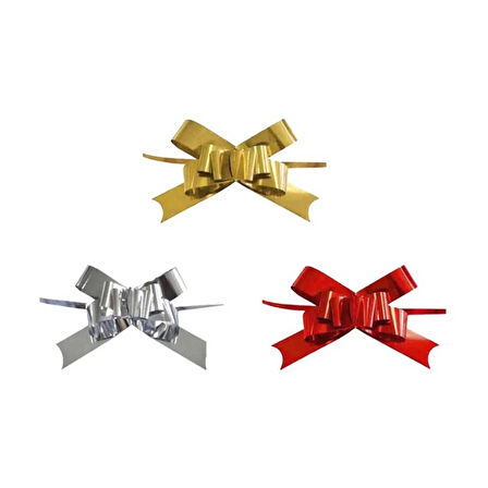 Metalik Renkli Çekmeli Hediye Paketi Süsü 20mm