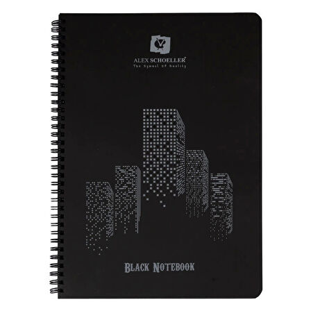 Supertrend Black Notebook Spiralli Siyah Defter A4 120 gr. 60 yaprak