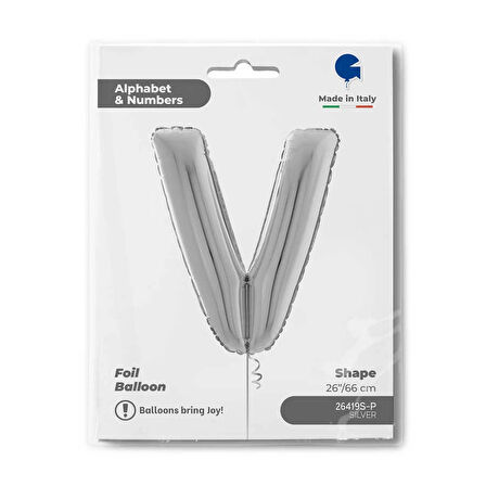 V Harf Supertrend Gümüş Folyo Balon 26"