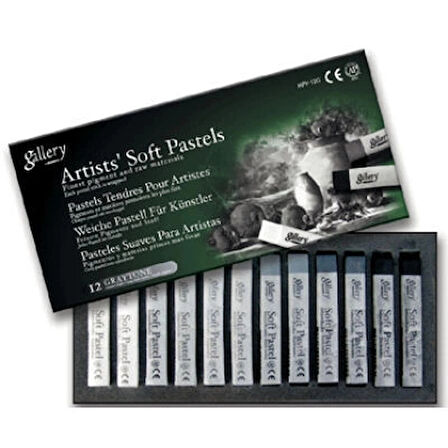Supertrend Gallery Artists' Soft Toz Pastel Boya Seti Grey Tones 12 Renk Gri Tonlar