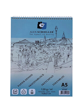 Supertrend Spiralli Eskiz Çizim Defteri 120 gr. A5 40 yp.