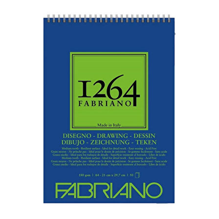 Supertrend 1264 Drawing Paper Üstten Spiralli Eskiz Çizim Defteri 180 gr. A4 50 yaprak