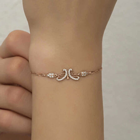 Supertrend ​gümüş Rose Kelebek Kadın Bileklik