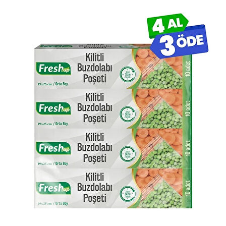 Supertrend Kilitli Buzdolabı Poşeti Seti 19x25cm 10 Adet x 4 Paket