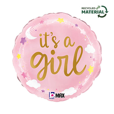 It's A Girl Stars & Clouds Supertrend Folyo Balon 18"